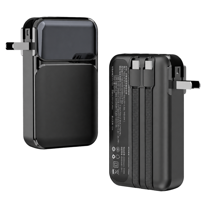 Powerbank 2-en-1 avec Prise Secteur Intégrée