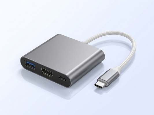 Adaptateur USB-C vers HDMI 3-en-1 gris